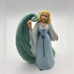 The Disney Store Blue Fairy From Pinocchio Porcelain Figurine with Glitter Swirl